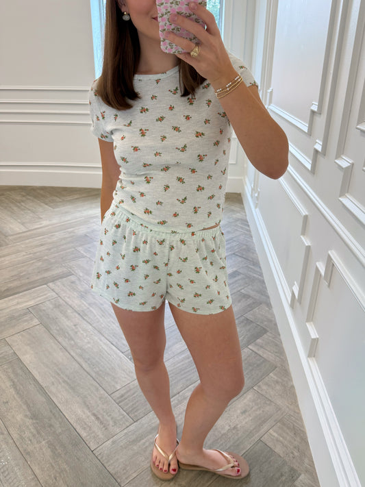 Floral Waffle Knit Set