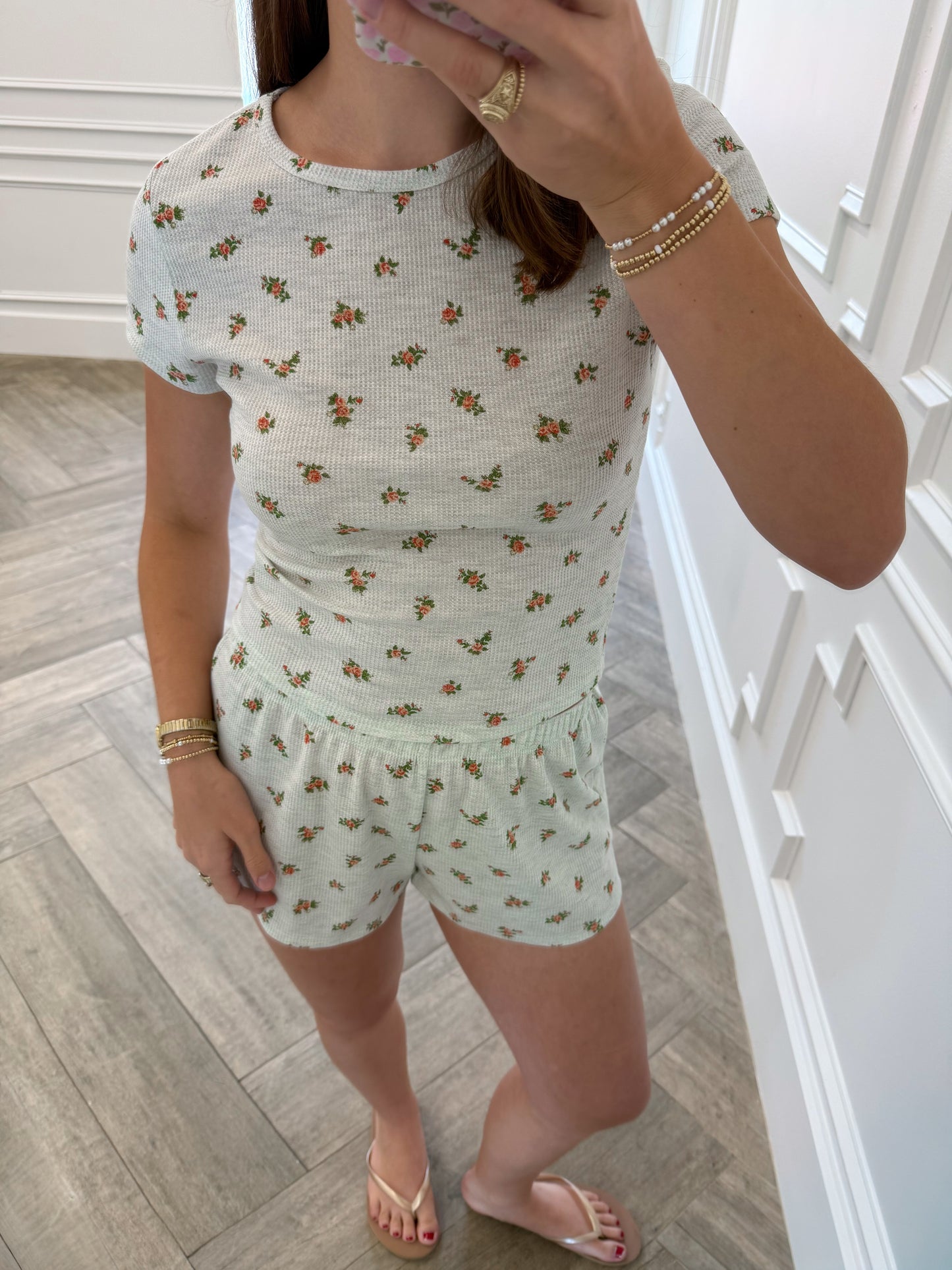 Floral Waffle Knit Set