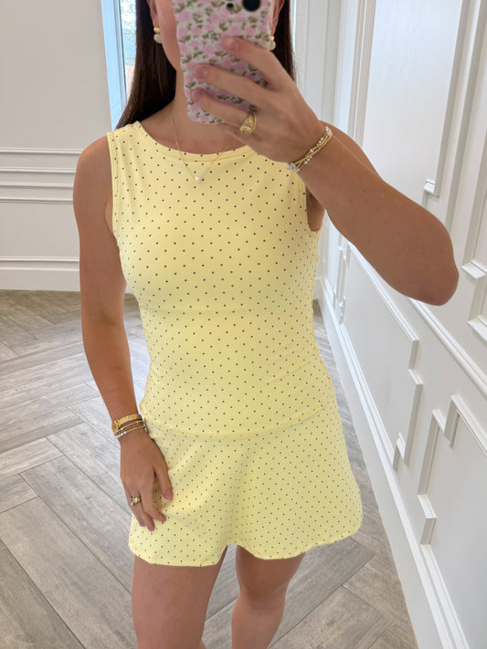 Banana Polka Dot Athletic Dress