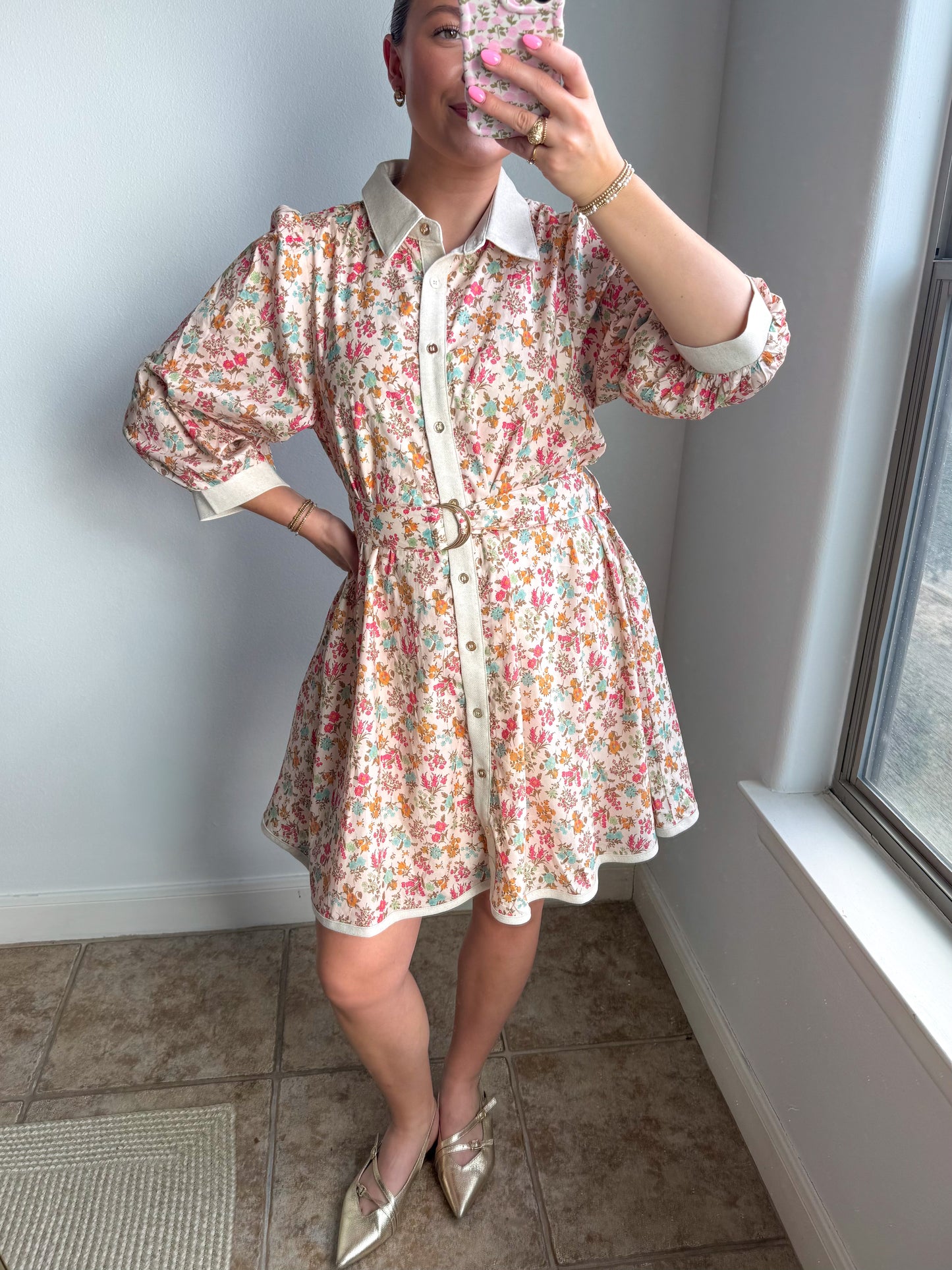 Cream Meadow Mini Dress