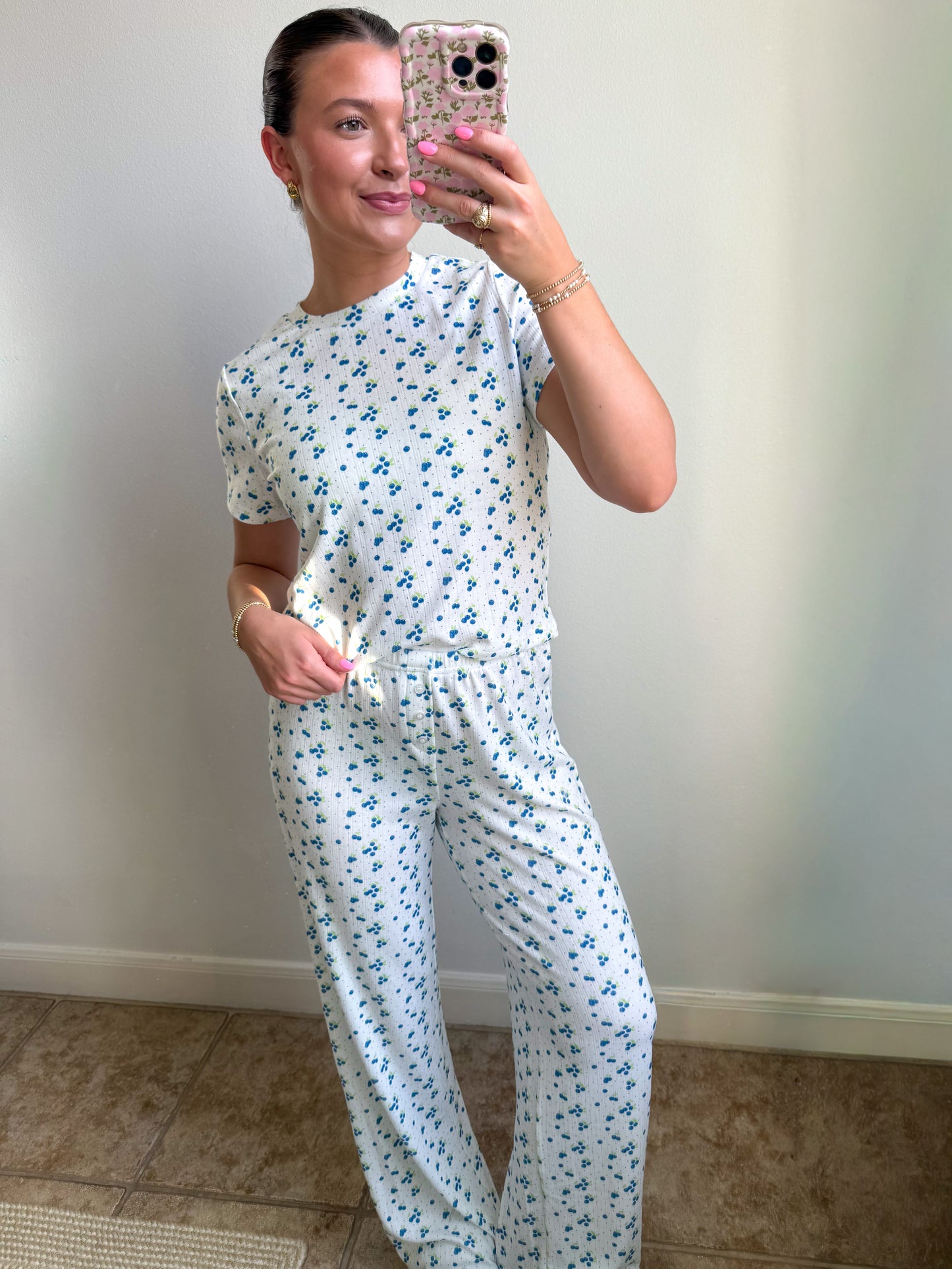 Blueberry Pointelle Set