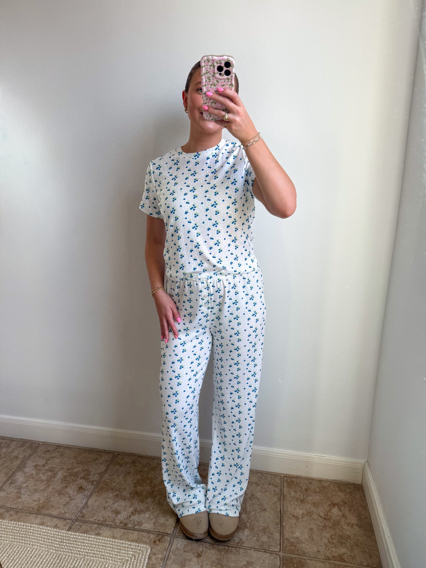 Blueberry Pointelle Set