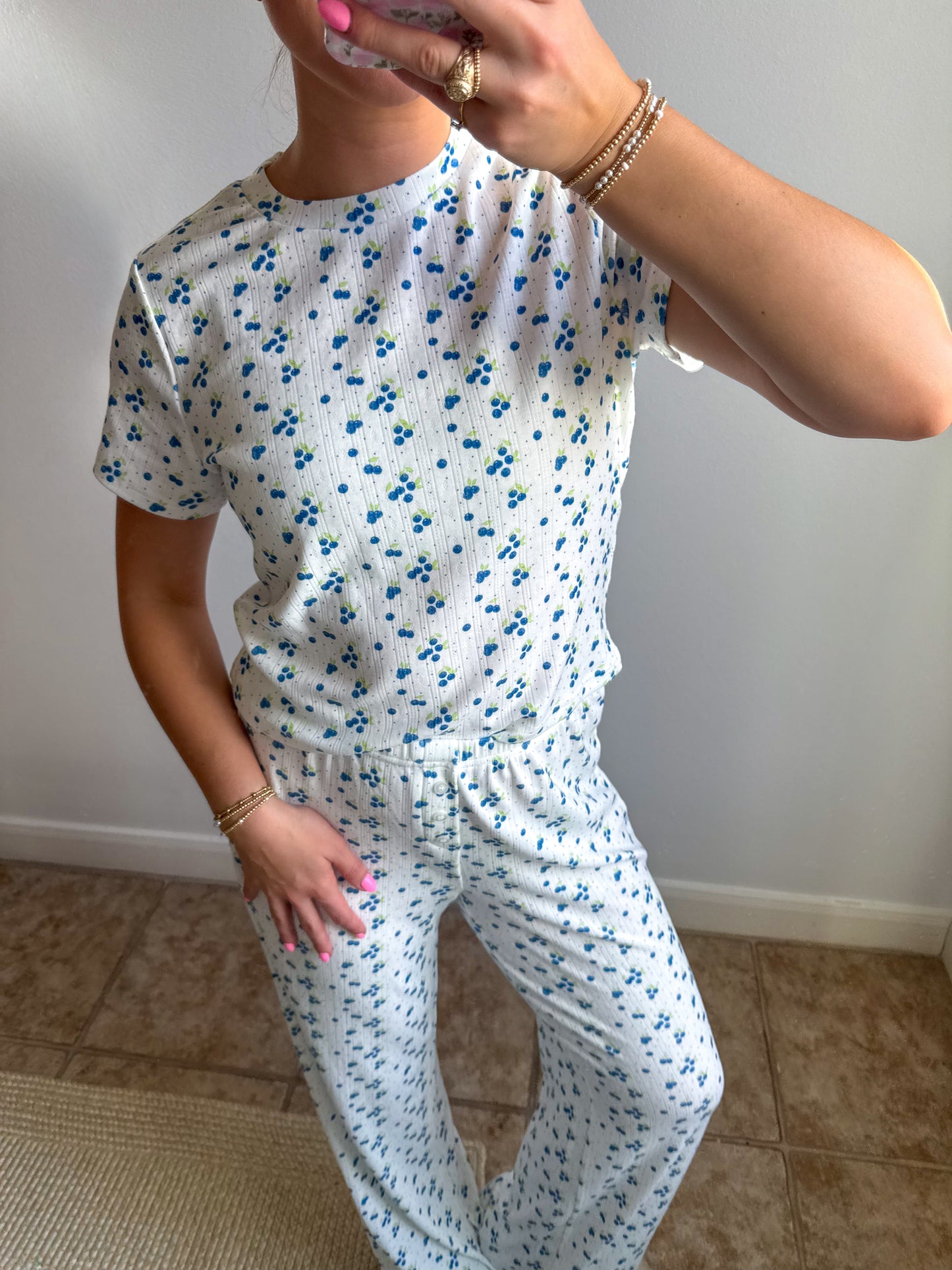 Blueberry Pointelle Set