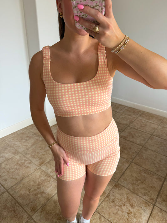 Peach Cobbler Gingham Set