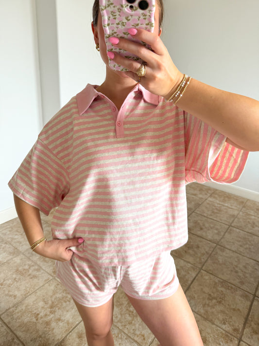 Strawberries & Cream Striped Set
