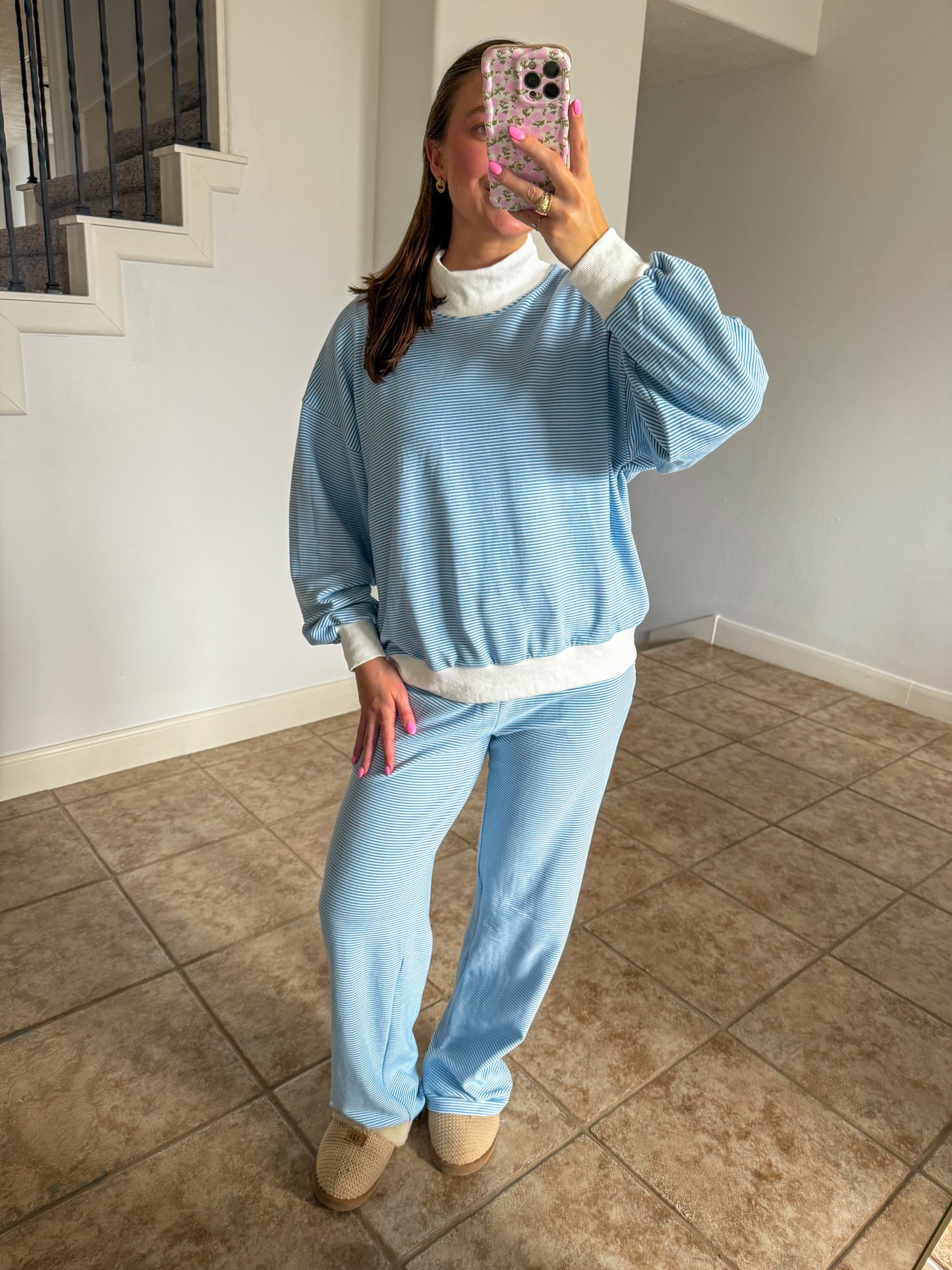 Blue Raspberry Striped Set