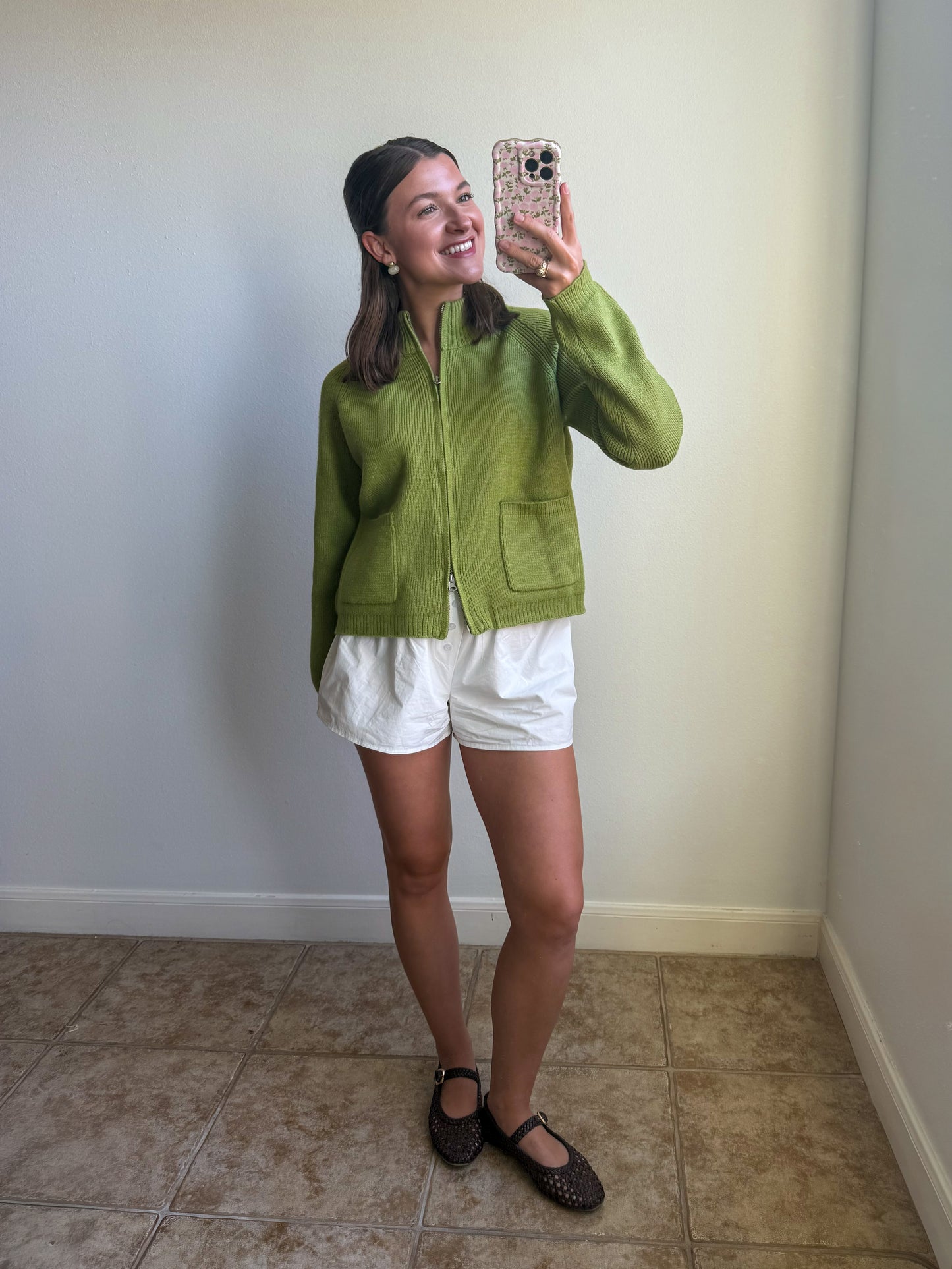 Morning Matcha Zip-up Sweater