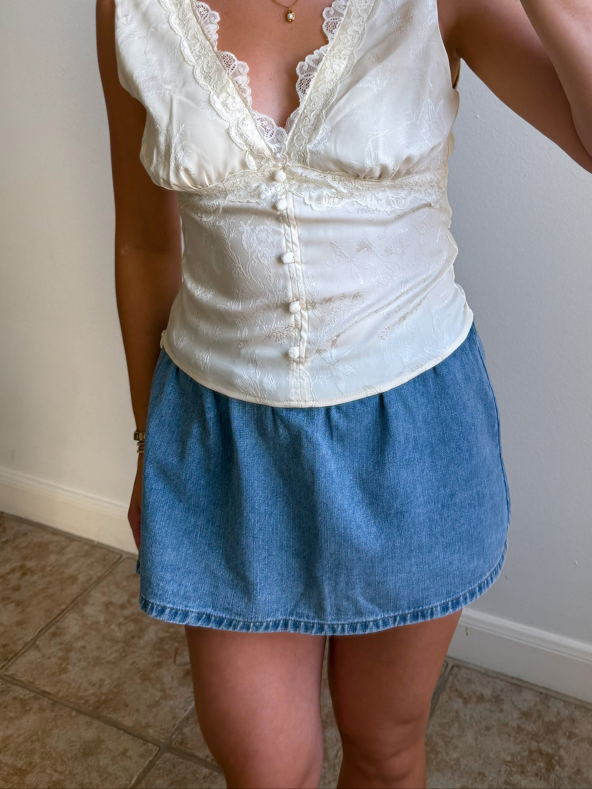 Coffee Run Denim Skort