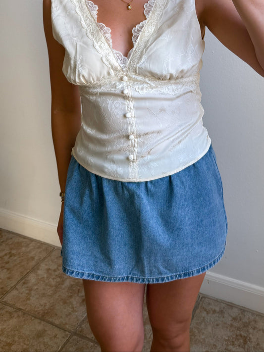 Coffee Run Denim Skort