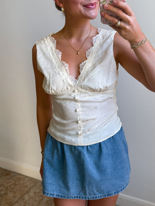 Mara Lace Trim Top