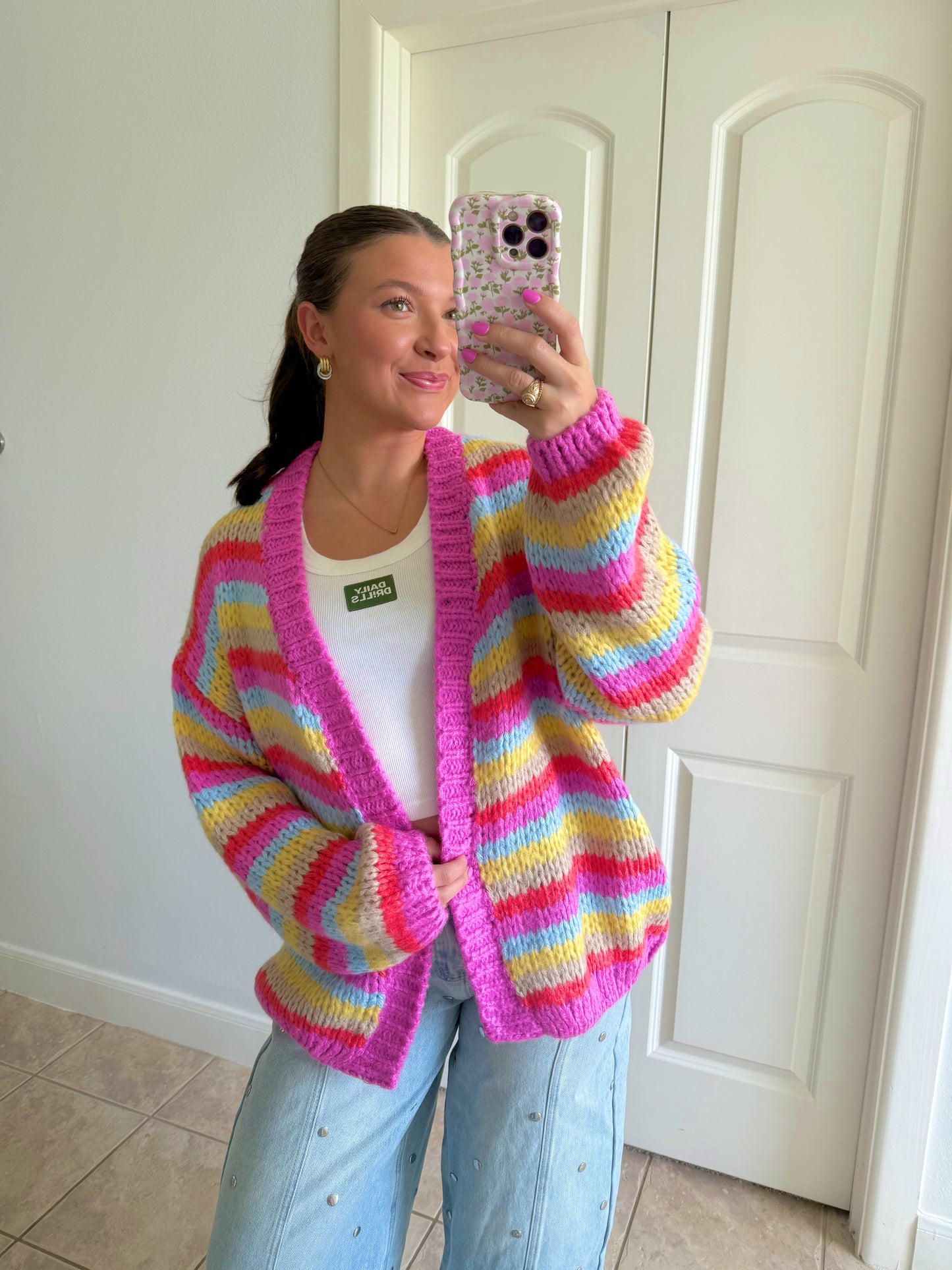 Candy Stripe Knit Cardigan