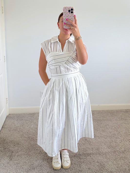 Pinstripe Midi Dress