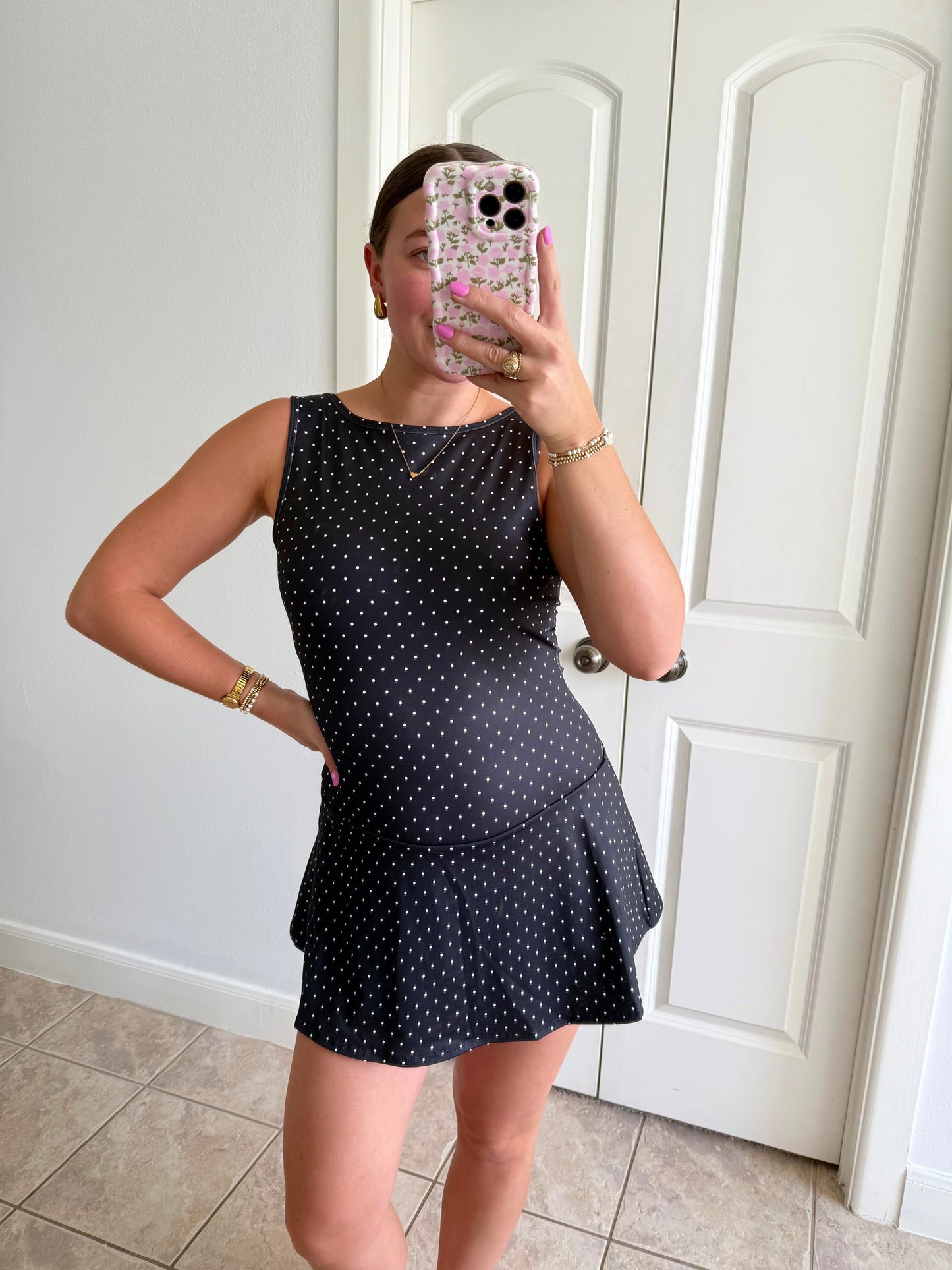 Blackberry Polka Dot Athletic Dress