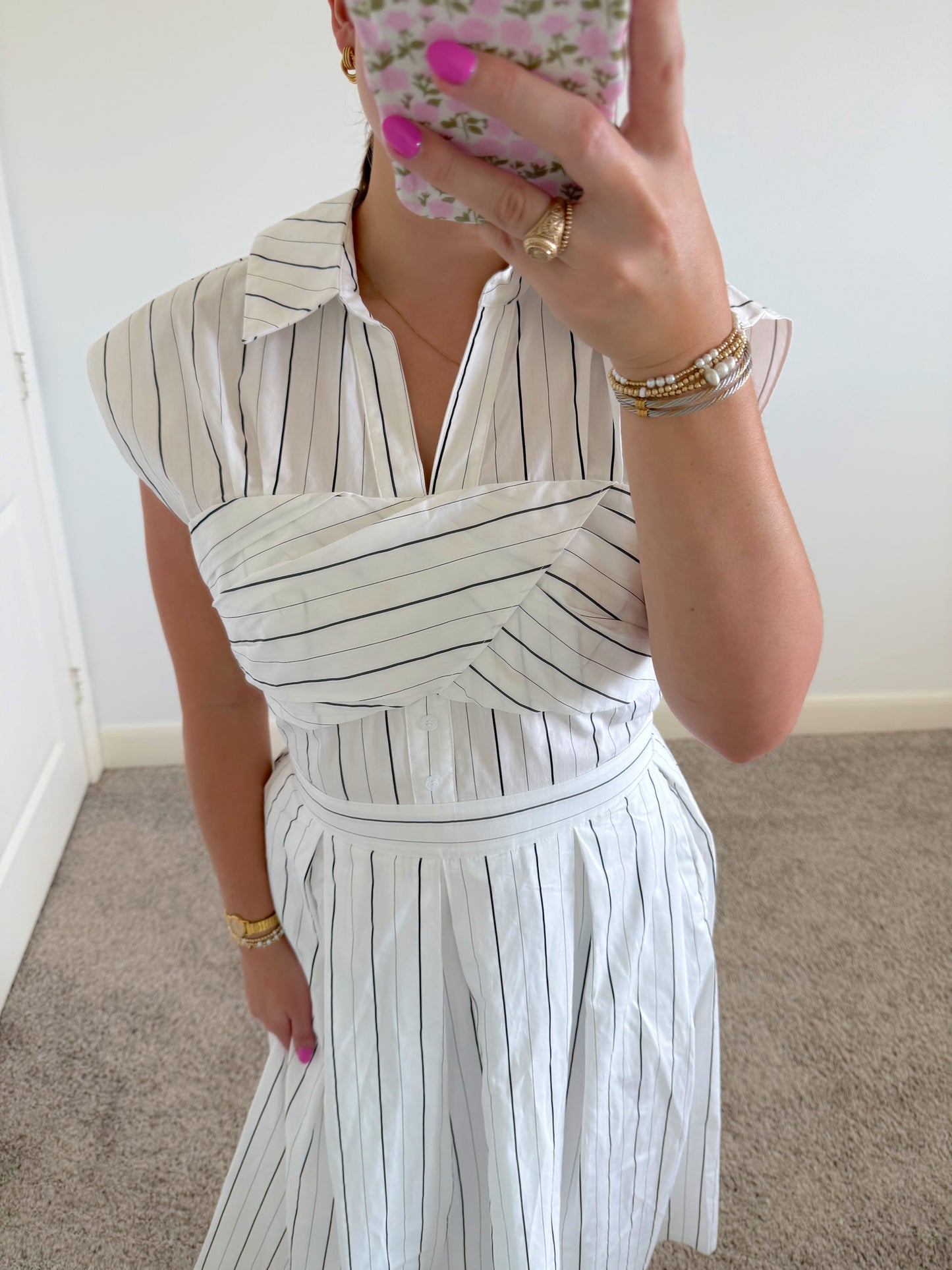 Pinstripe Midi Dress