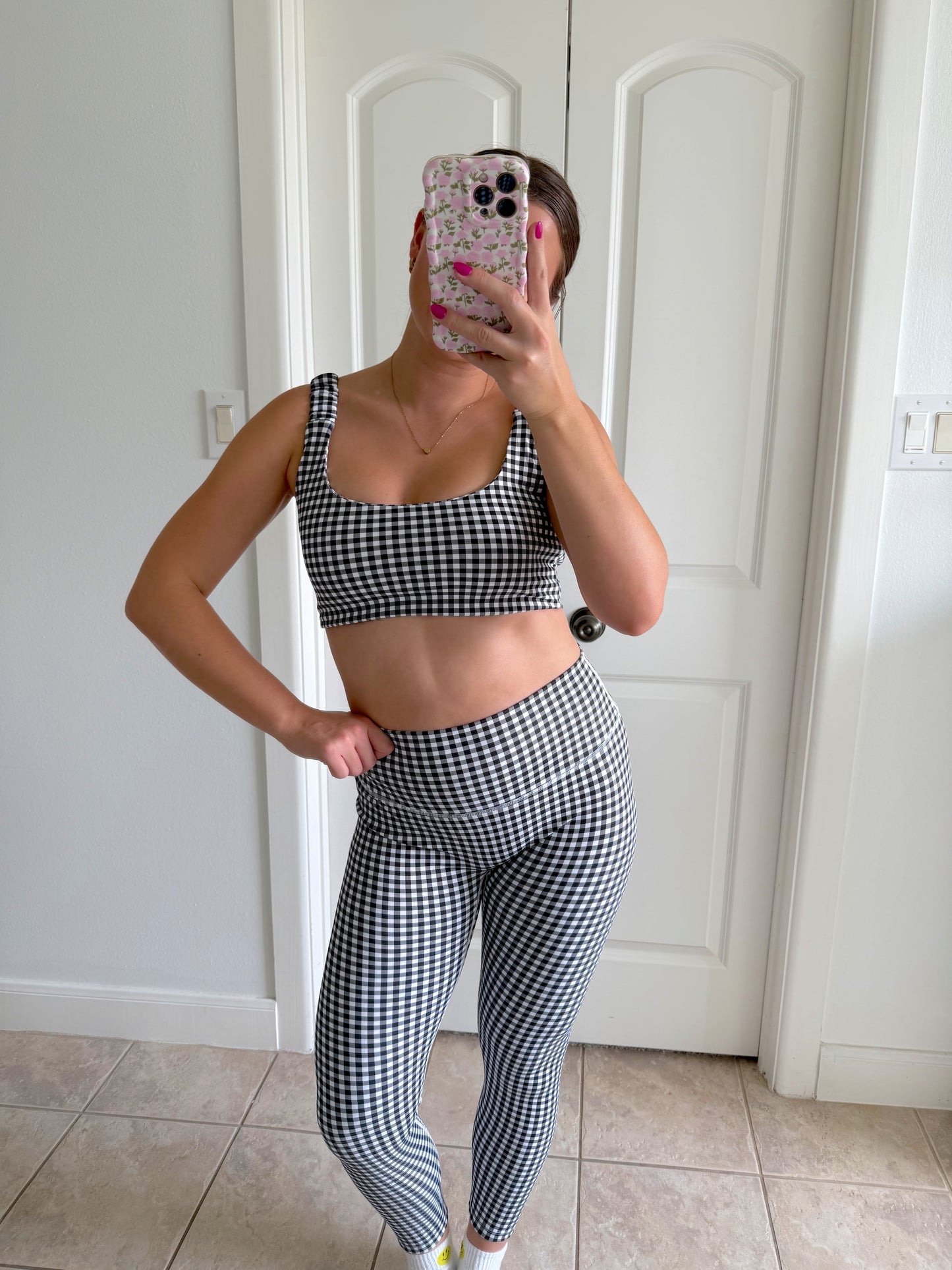 Blackberry Gingham Athletic Set