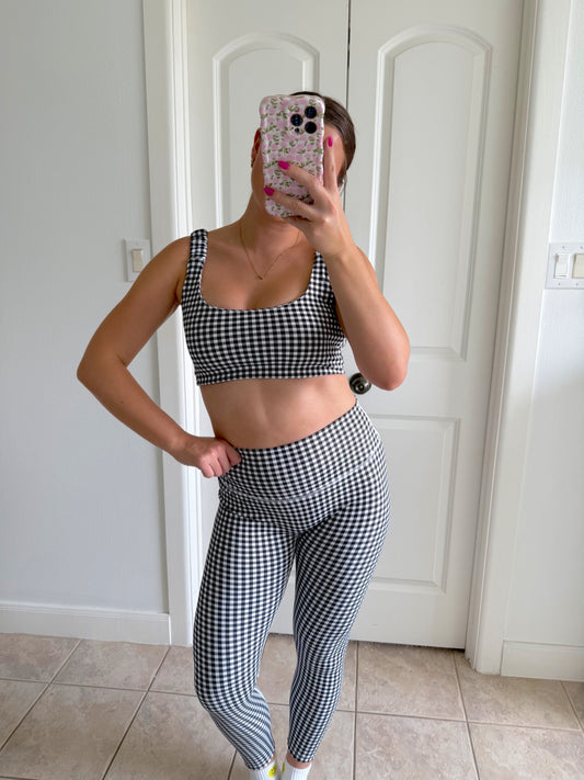 Blackberry Gingham Athletic Set