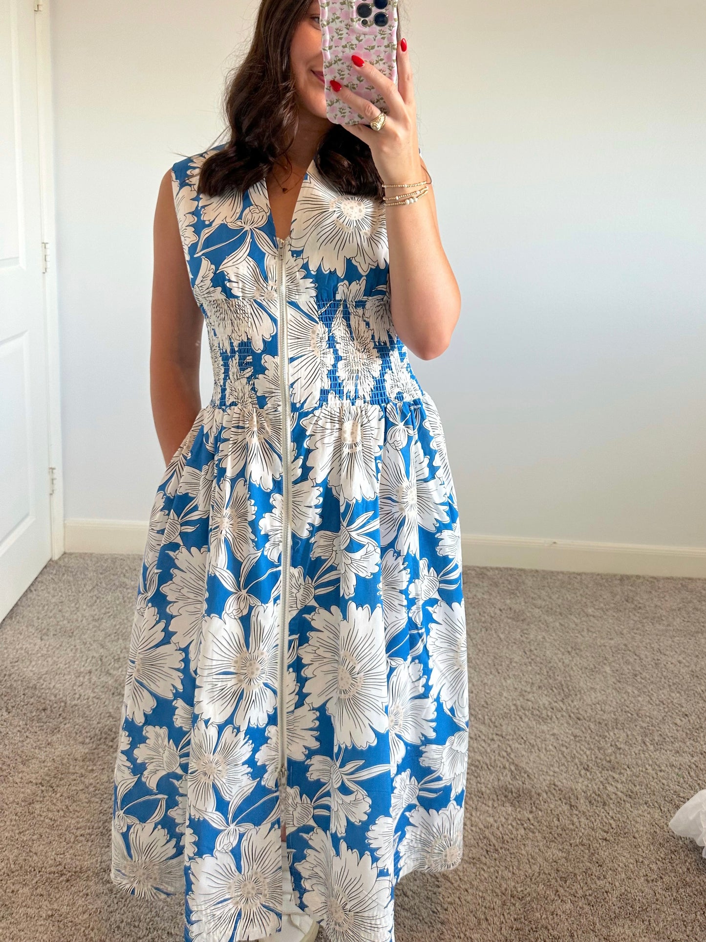 Coastal Bloom Midi Dress