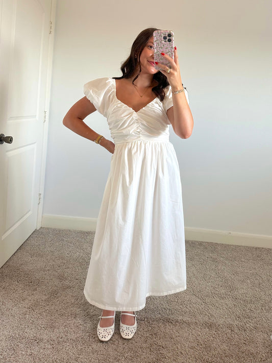 Daisy Puff Sleeve Midi Dress