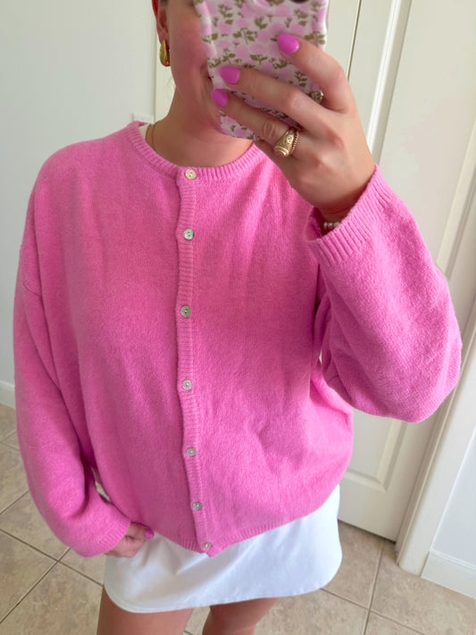 Pink Peony Cardigan