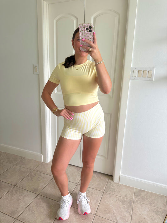 Lemon Short Sleeve Athletic Top
