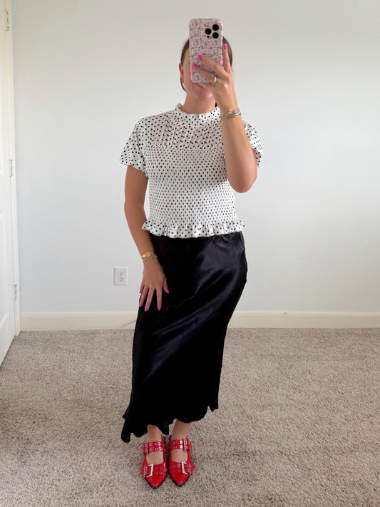 Black Satin Maxi Skirt