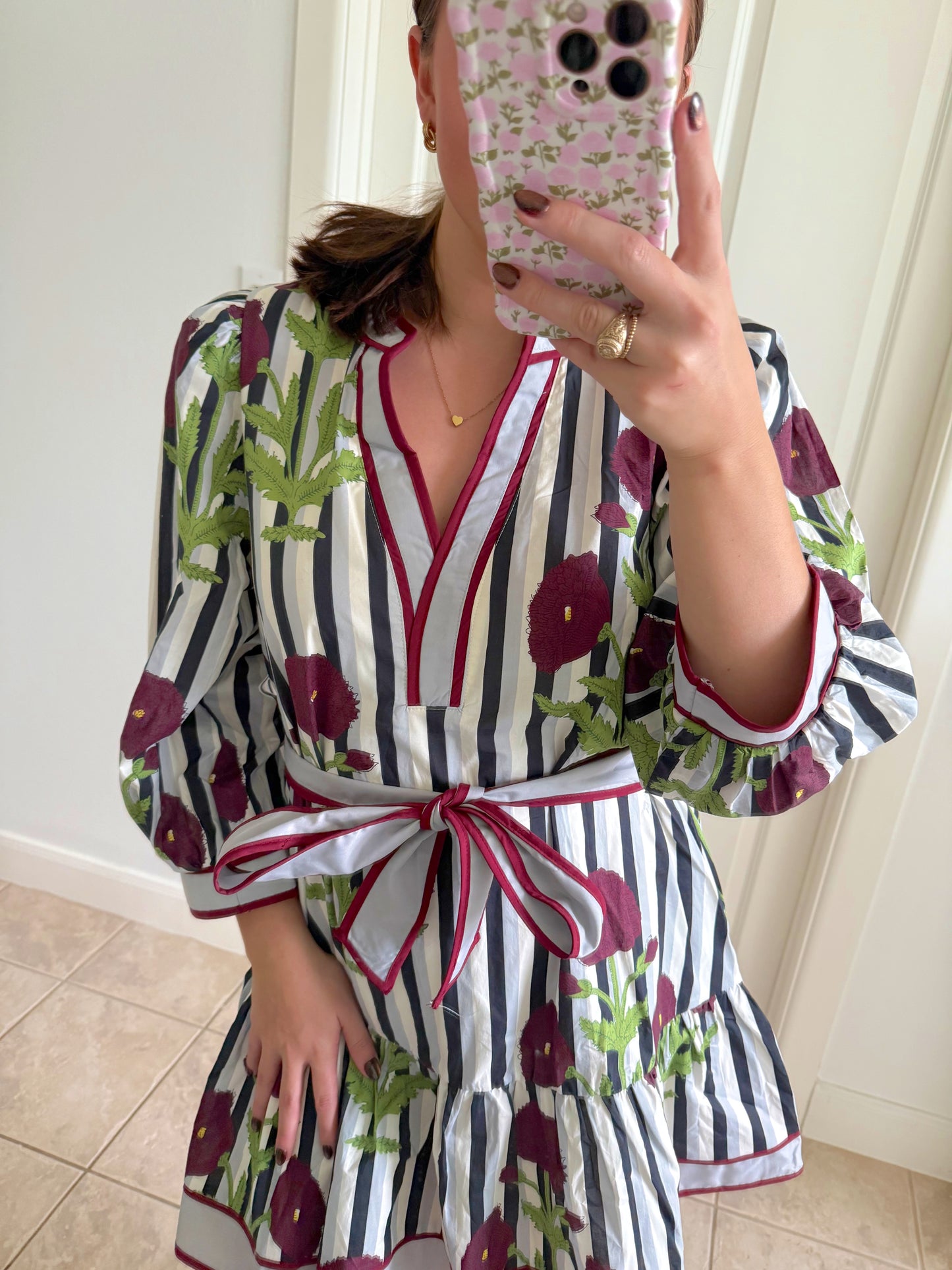 Maroon Rose Mini Dress