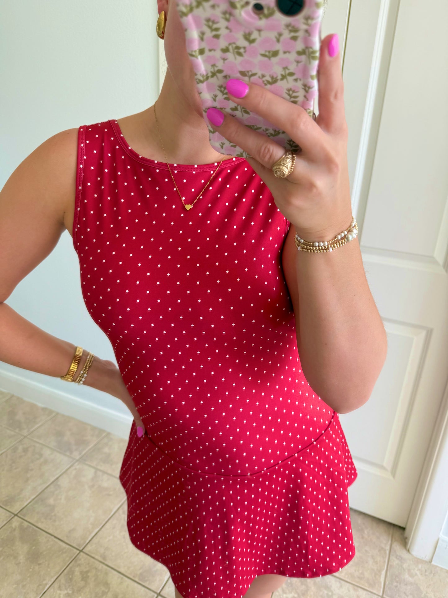 Cherry Polka Dot Athletic Dress