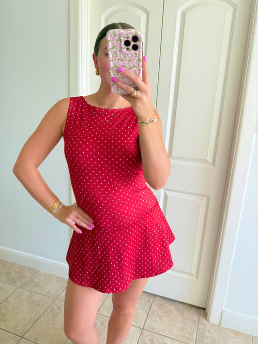 Cherry Polka Dot Athletic Dress