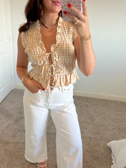 Gingham Ruffle Top