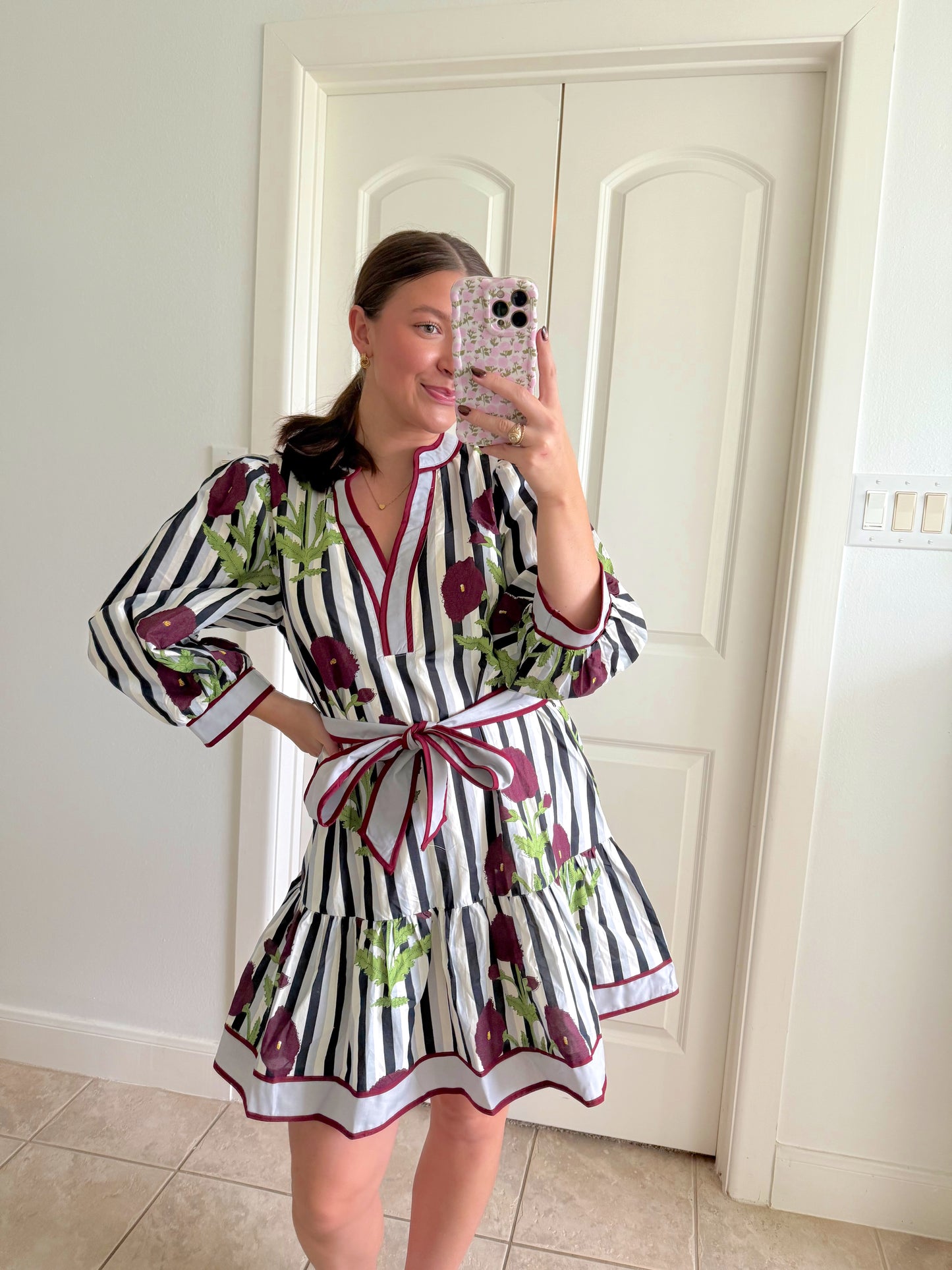 Maroon Rose Mini Dress