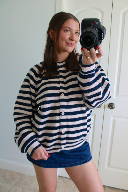 Nantucket Striped Cardigan