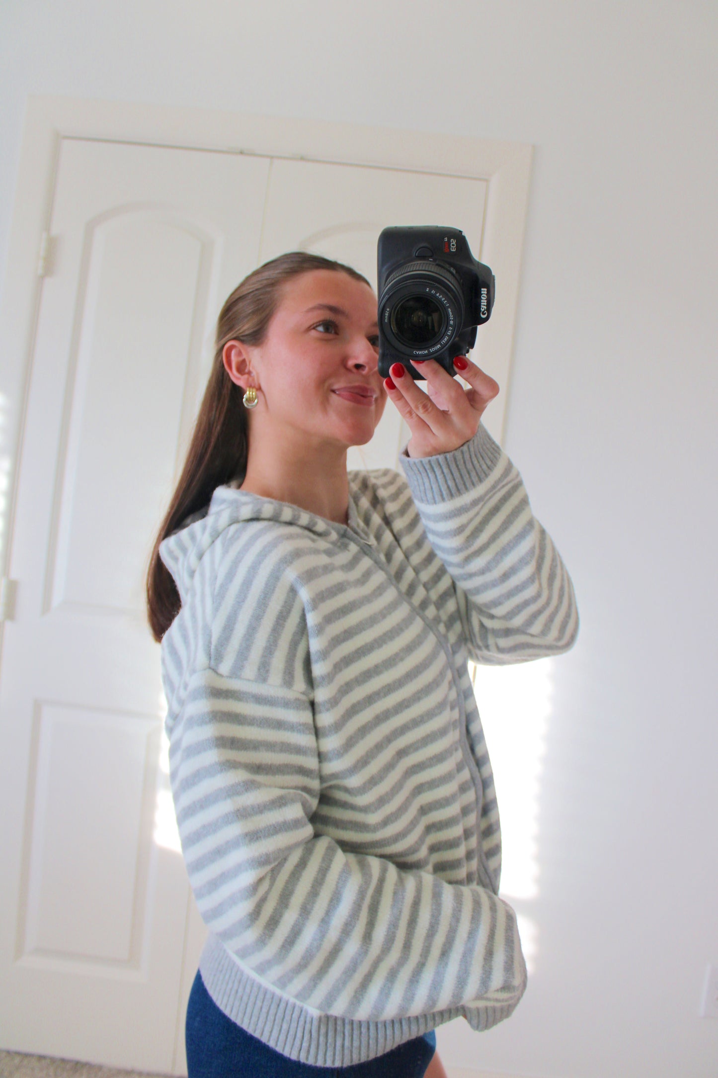 Striped Sugar Zip-Up Hoodie