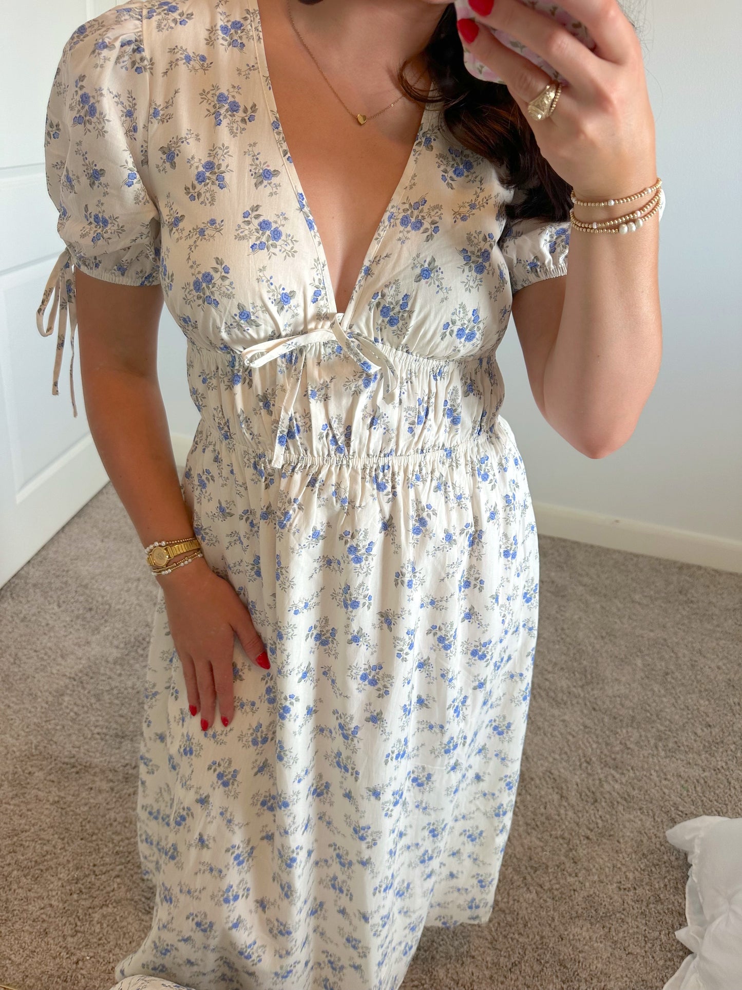 Cottage Floral Midi Dress