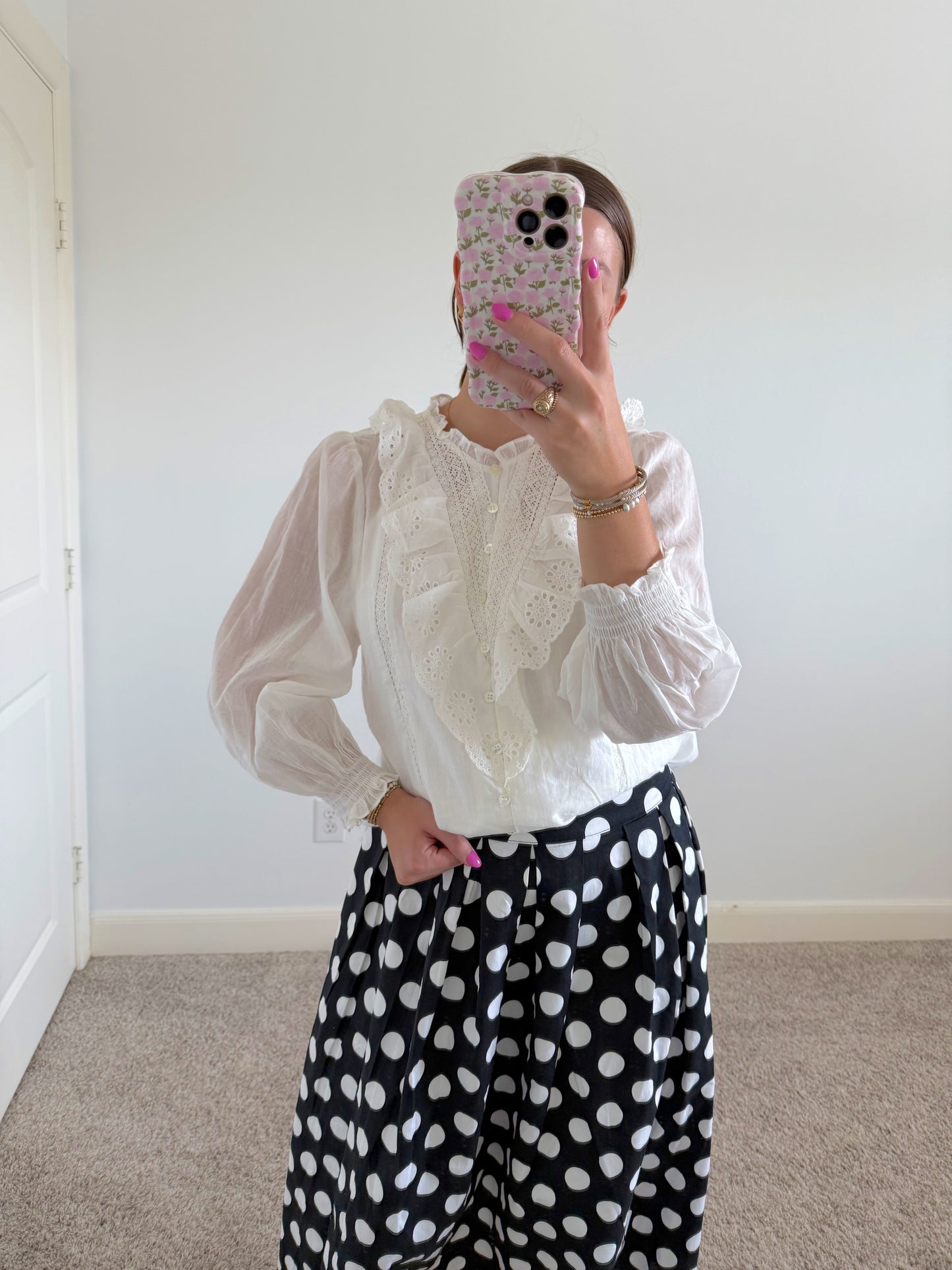 Eyelet Embroidered Top