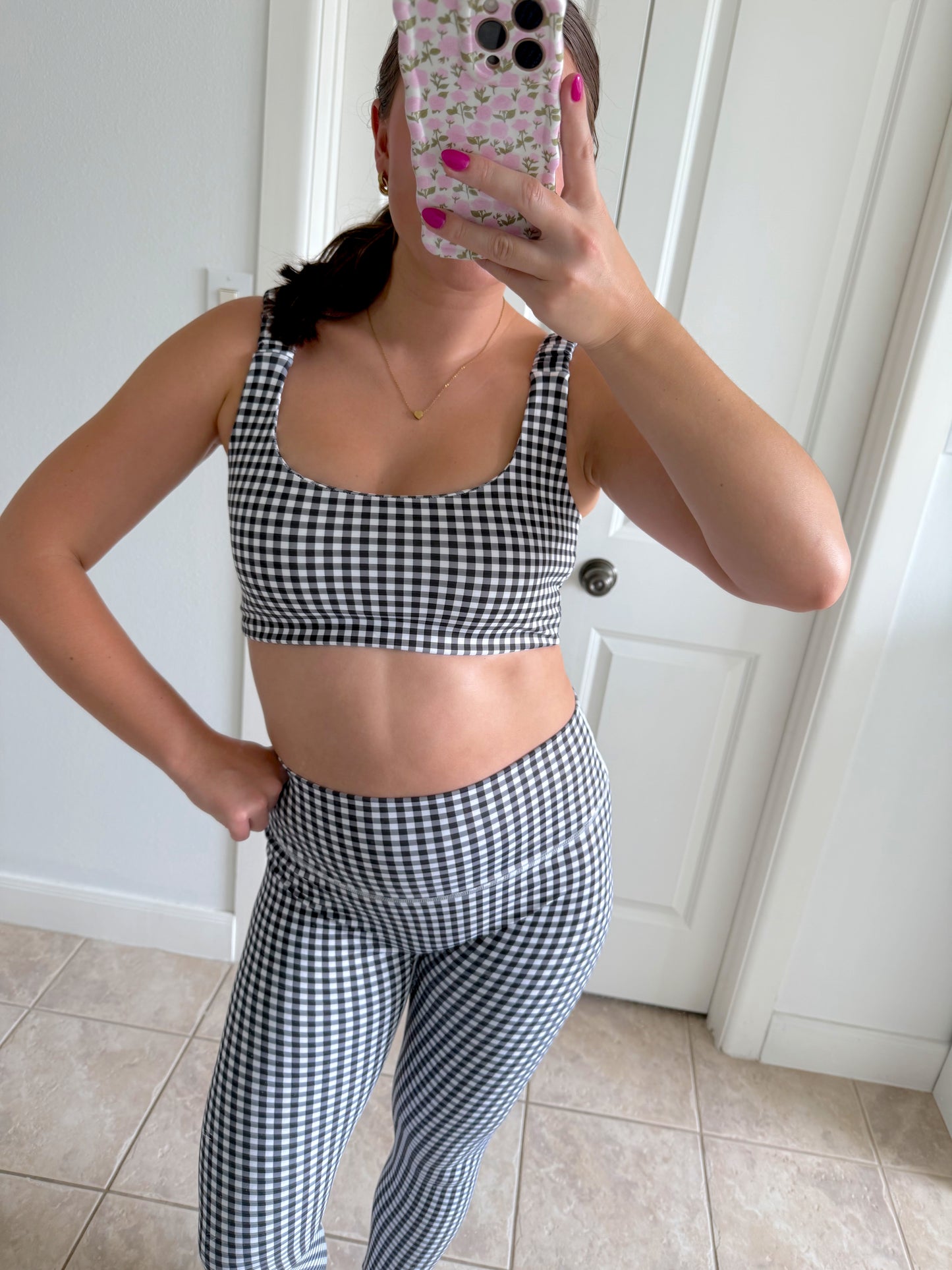 Blackberry Gingham Athletic Set