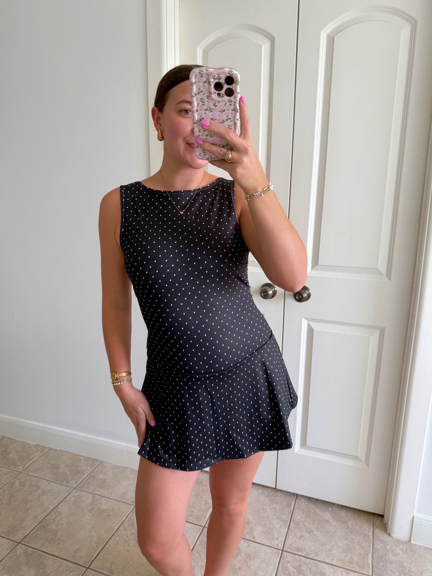 Blackberry Polka Dot Athletic Dress